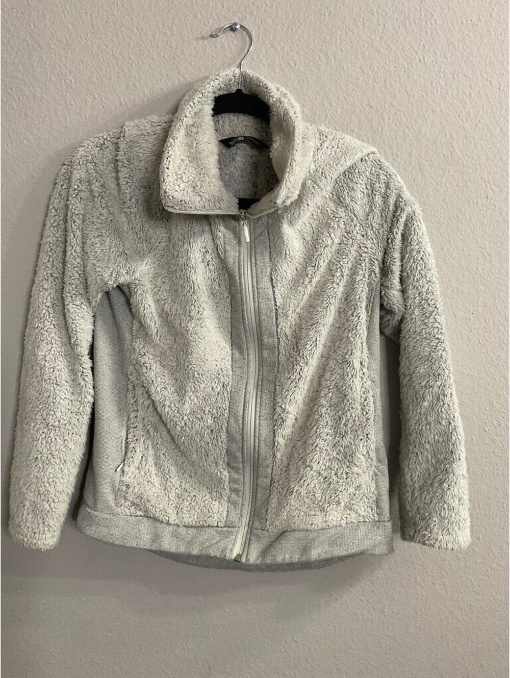The North Face Women's Furry Fleece Full Zip Jacket Osito SZ S Greige